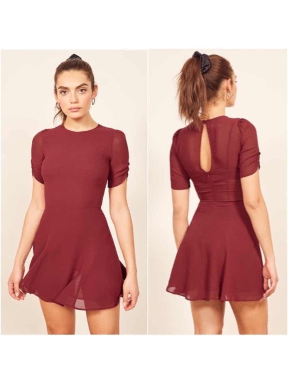 Reformation Gracie Mini Dress garnet red burgundy sundress size 6